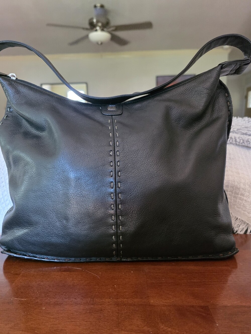 Vintage The Sak  Black Pebbled  Leather Shoulder Bag Boho Chic Y2K  Slouchy GUC